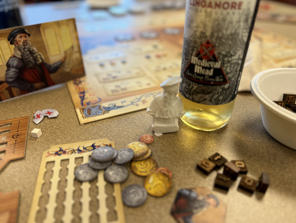 Gutenberg. Designed by Katarzyna Cioch and Wojciech Wiśniewski. Published by Granna and Portal Games, 2021. https://www.gutenbergboardgame.com/
