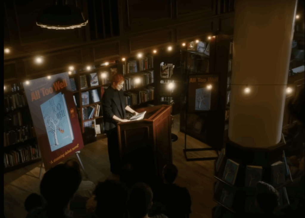 Screenshot from All Too Well: The Short Film depicting Taylor as “the author.”